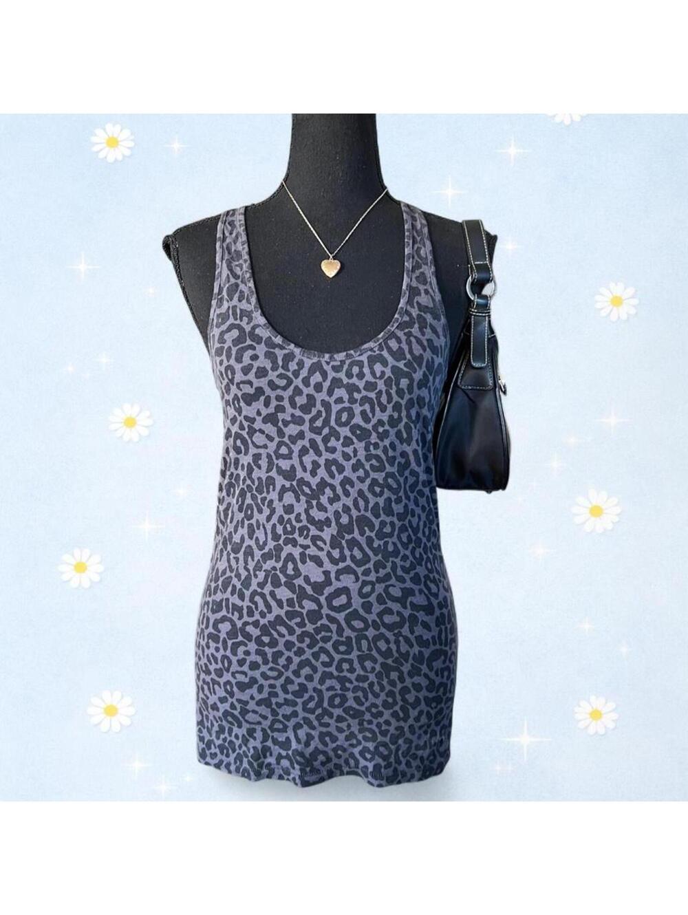Vintage Y2K Victoria’s Secret PINK mcbling leopard print tank top size Small 🩶
